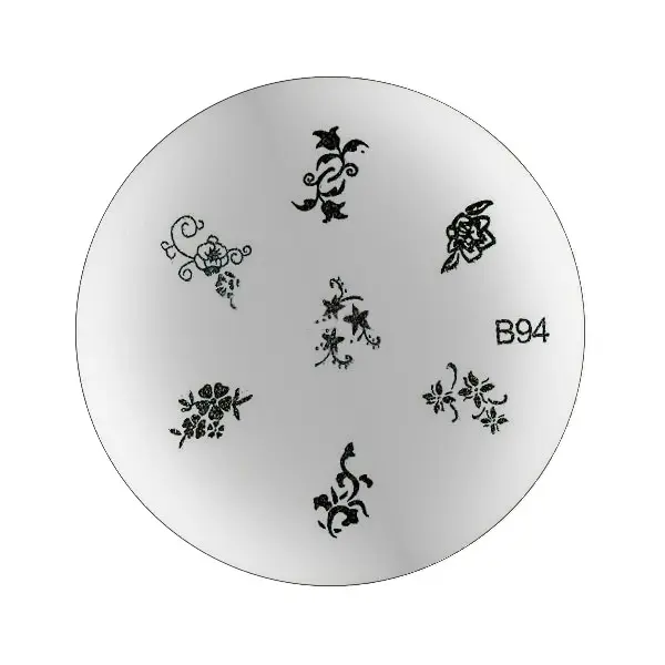 B94 - plăcuţă de ştampilare nail art cu motive florale