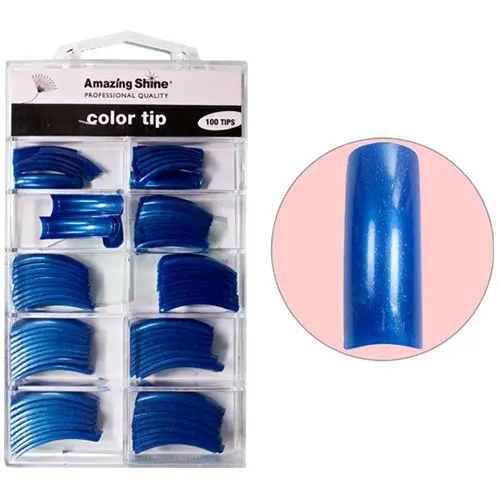 Tipsuri false, colorate, nr.1 - 10 - bleumarin metalic, 100buc