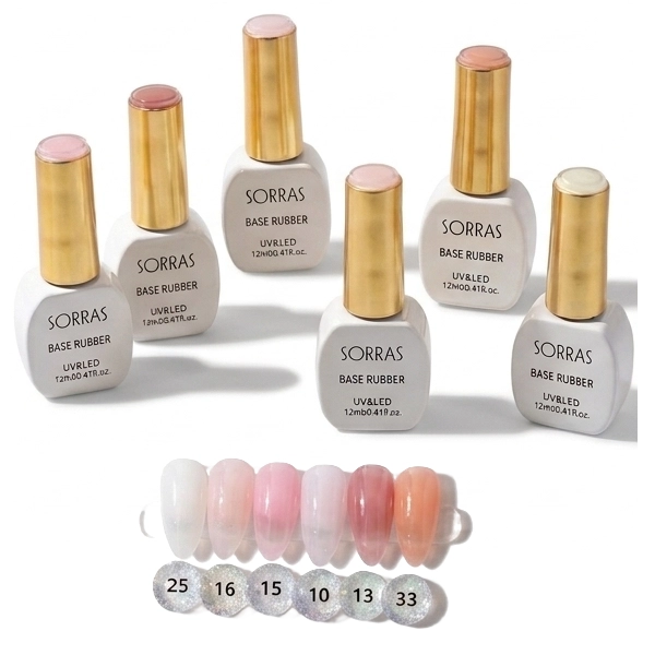 Gel UV / LED Gel Top Coat - Base Rubber 6x12ml