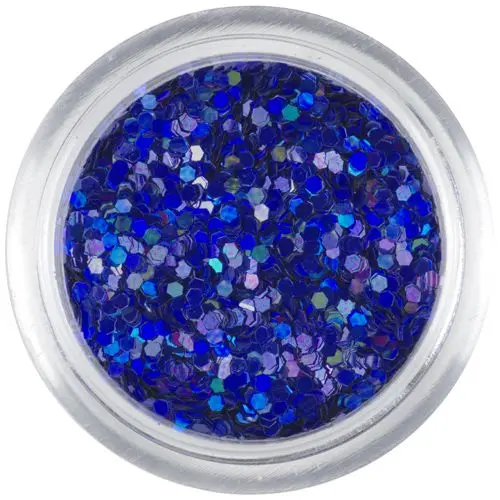 Confetti albastru închis, 1mm - hexagoane cu efect holografic