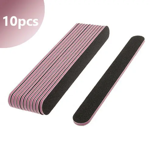 Inginails Pilă de unghii neagră cu centru roz, 100/180 - dreaptă - 10buc