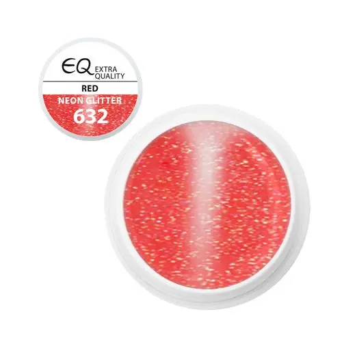 Gel UV Extra quality – 632 Neon Glitter - Red, 5g