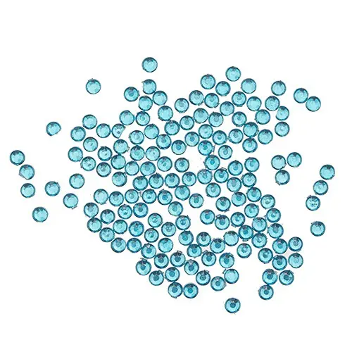 Decorațiuni nail art 1,5mm - strasuri rotunde într-un săculeț, albastru-turcoaz, 20buc