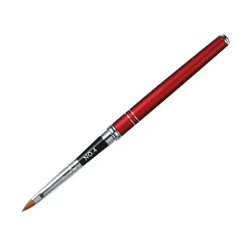Pensulă acril, mâner metalic roșu - mărimea 4