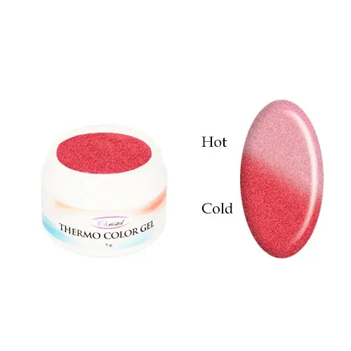 Gel color termic  - RED GLITTER/ROSE GLITTER, 5g