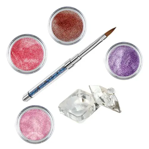 Set Shimmer II Inginails - Kit acrilic colorat de pudre acrilice pentru unghii