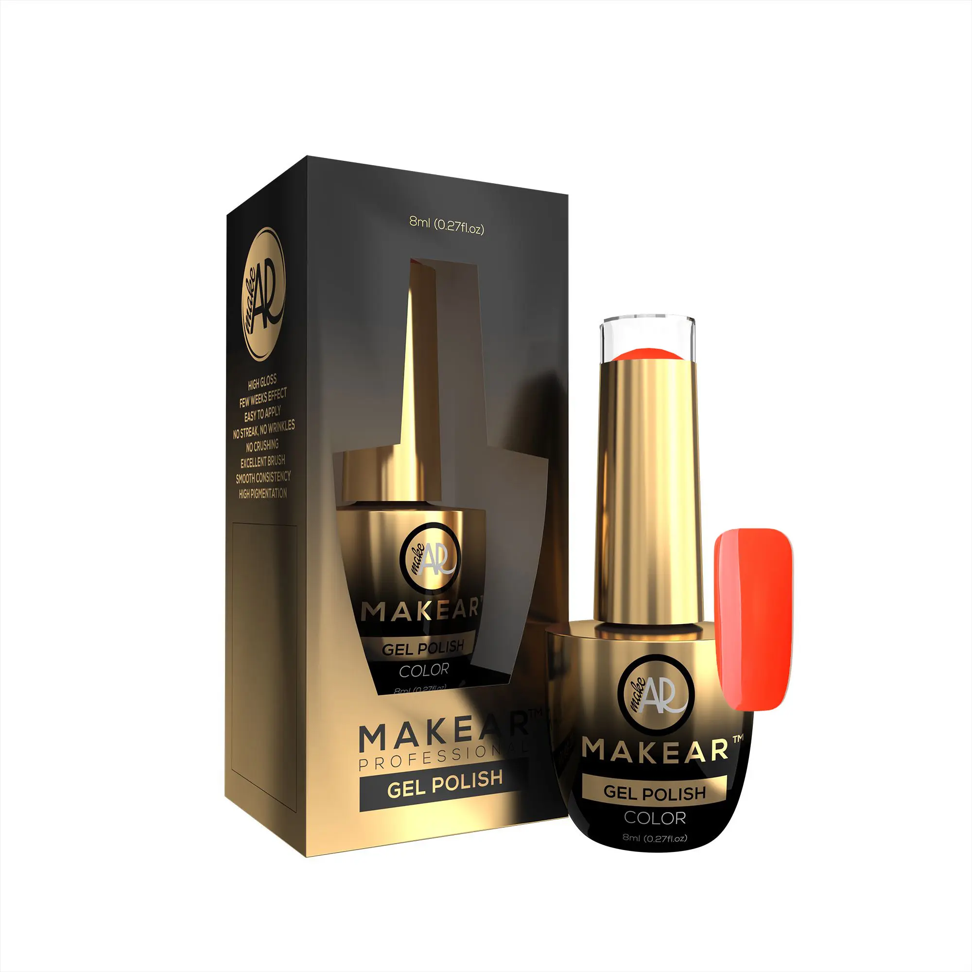 Makear Gel colorat pentru unghii – Neon orange – N09, 8ml