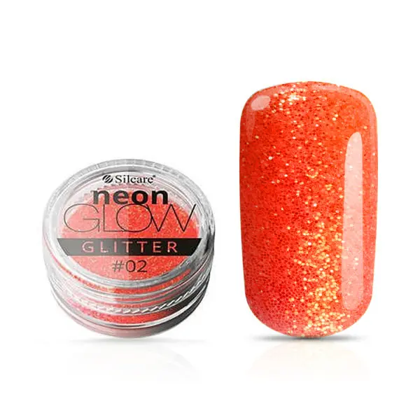 Pudră decorativă pentru unghii, Neon Glow Glitter, 02 – Dark Pink, 3g