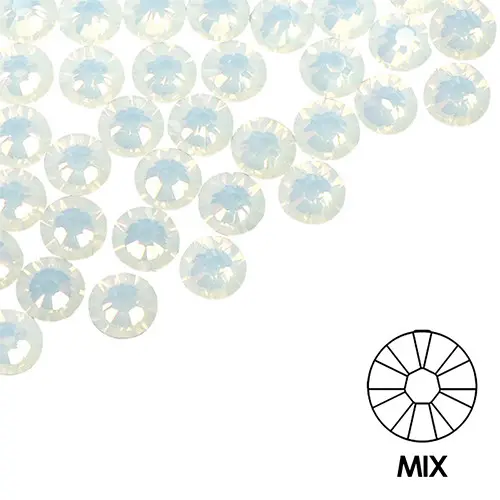 Pietre decorative pentru unghii - MIX - alb, 50buc