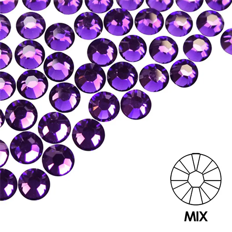 Pietre decorative pentru unghii - MIX - violet, 50buc