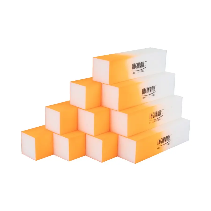 Inginails Professional Block – ombre portocaliu, 120/120 – 4 fețe