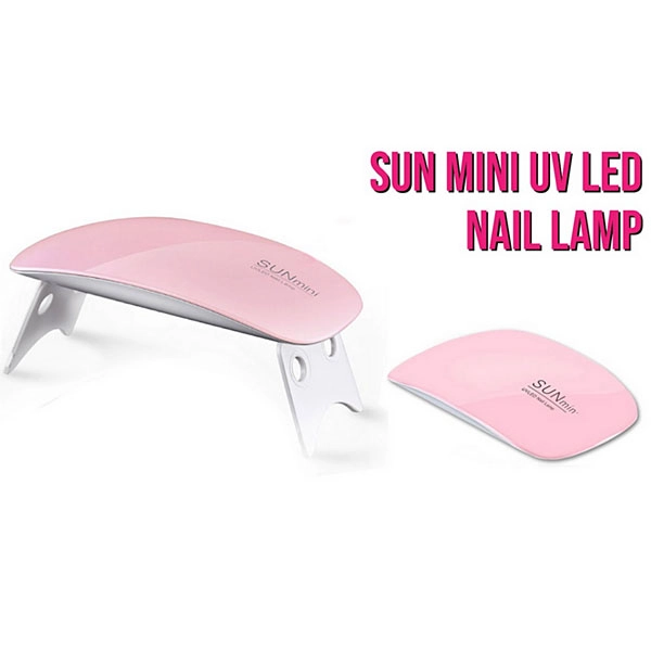 Mini lampă LED/UV pentru unghii cu gel, SUN mini - roz -6W