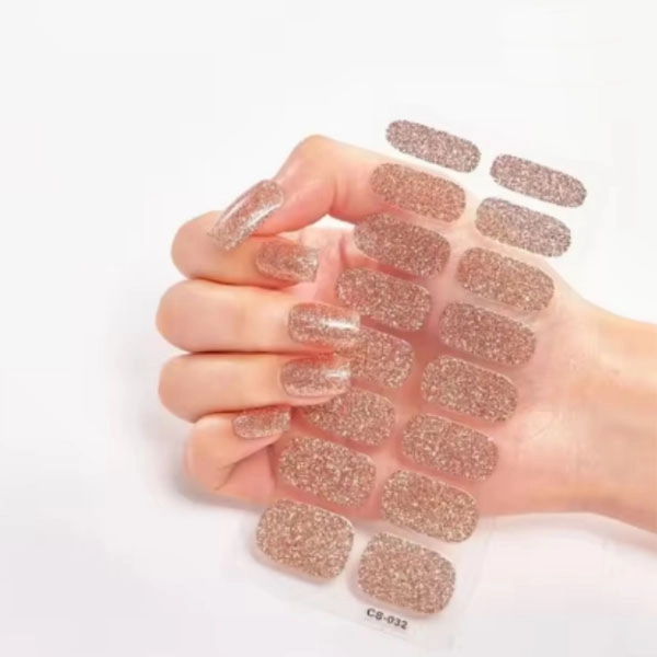 Self-Adhesive Nail Stickers - copper glitters