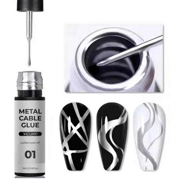 UV/LED gel for decorating 01 - Silver, 5ml