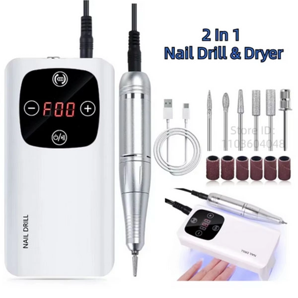 2 in 1 combination of UV/LED lamp and nail drill