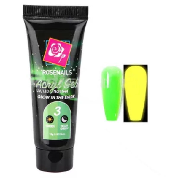 Colorat Gel Poly - Glow in the dark GREEN/NEON GREEN no.03, 15g