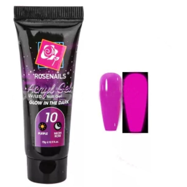 Colorat Gel Poly - Glow in the dark PURPLE/NEON ROSE no.10, 15g