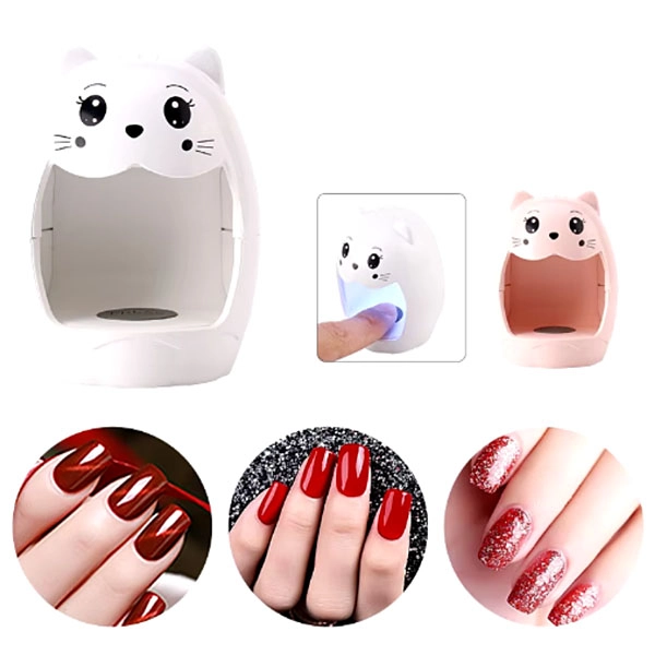 Mini LED/UV lamp for gel nails, white - 6W