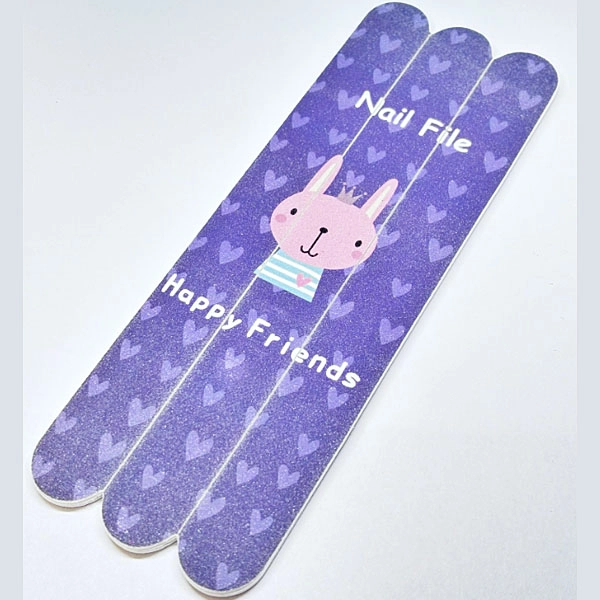 Set of nail buffers with pattern - blue bunny