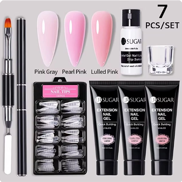 Set for polygel - Pink, 7pcs