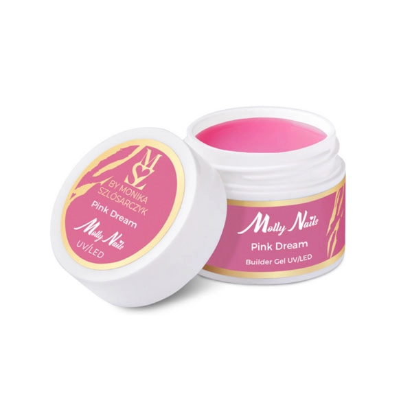 Gel de construcție Molly Nails Milky Dreams Gel Pink Dream, 15g