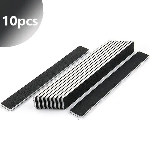 Inginails Pile unghii profesionale, negre, subțiri, rectangulare 80/80 - 10buc