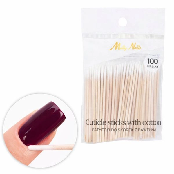 Bețișoare de bumbac Molly Nails 7cm, 100 buc