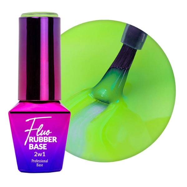 Molly Nails Fluo Rubber Base 2v1 - Lime Mojito nr.3, 10g
