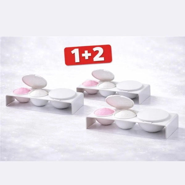 Vas triplu pentru pudre şi lichide, alb - PROMOȚIE 1+2 GRATUITĂ