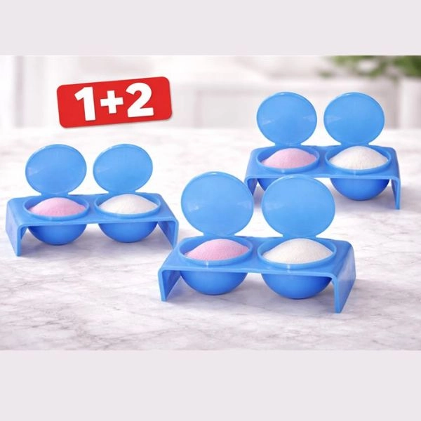 Vas dublu pentru pudre şi lichide, albastru - PROMOȚIE 1+2 GRATUITE