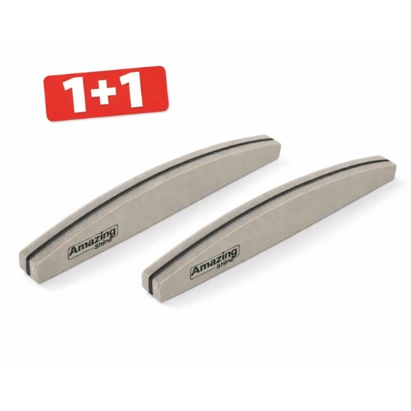 Pilă unghii profesională, spumă, semilună, zebră cu centrul negru 220/280 - PROMOȚIE 1+1 GRATUITĂ