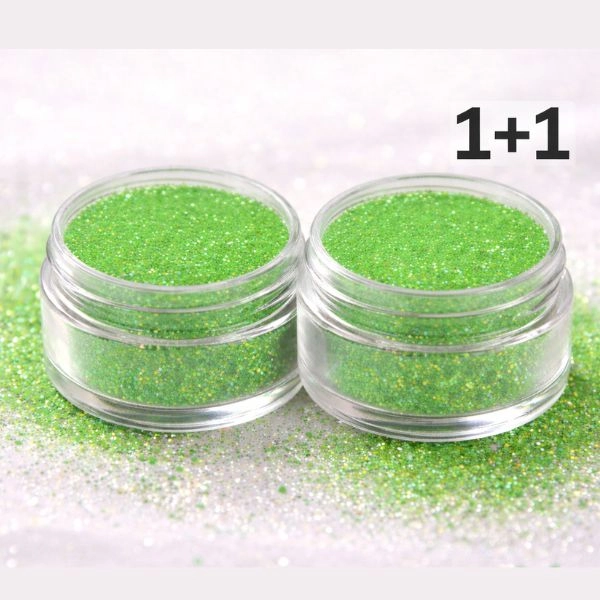 Pudră cu glitter de culoare verde deschis - PROMOȚIE 1+1 GRATUITĂ