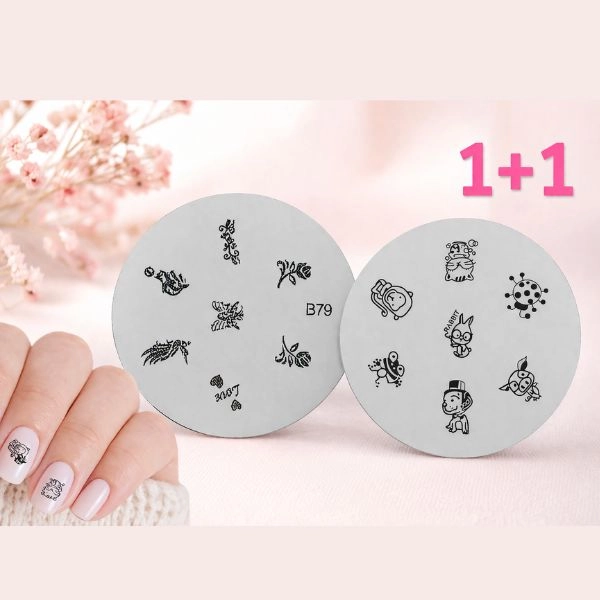 Plăcuţă pentru ştampilare nail art B15 și B79 - PROMOȚIE 1+1 GRATUITĂ