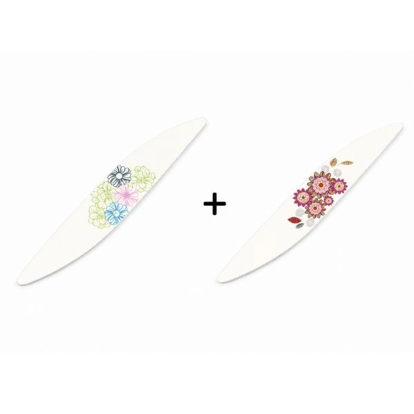 Pilă pentru unghii – în formă de val, cu model floral 100/180 + 80/80, PROMOȚIE 1+1 GRATUIT