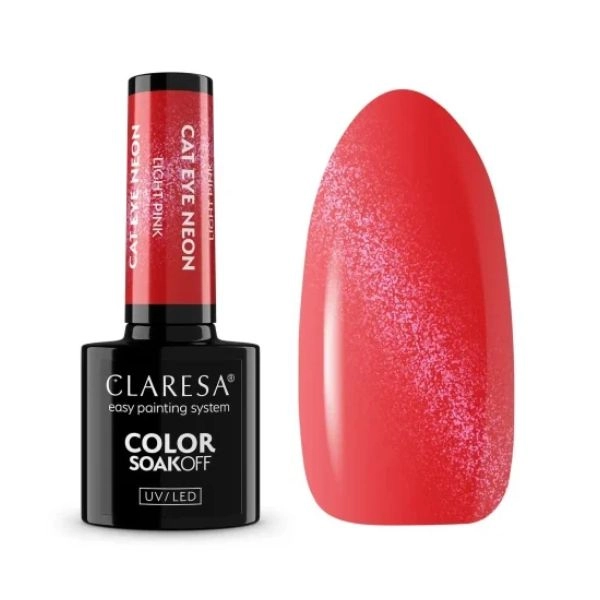 Claresa UV/LED Color Soak Off - Cat Eye Neon Light Pink, 5g