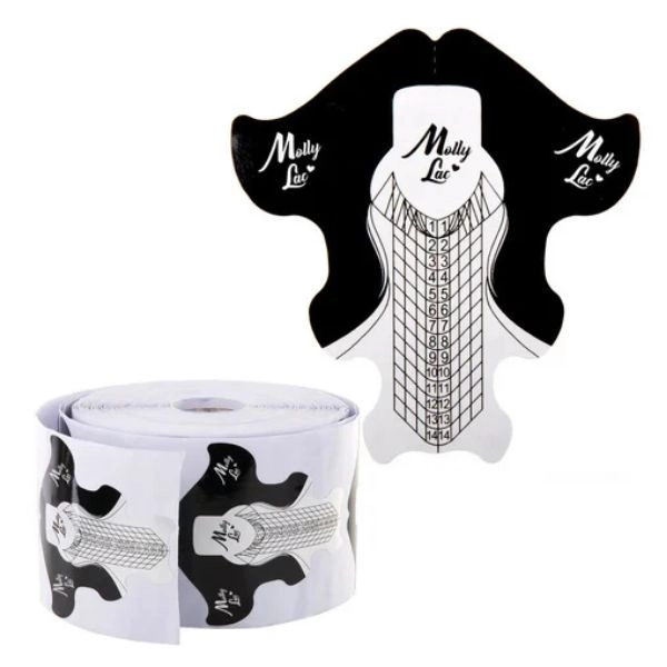 MollyLac Premium Aluminium – șabloane pentru unghii, 100 buc.