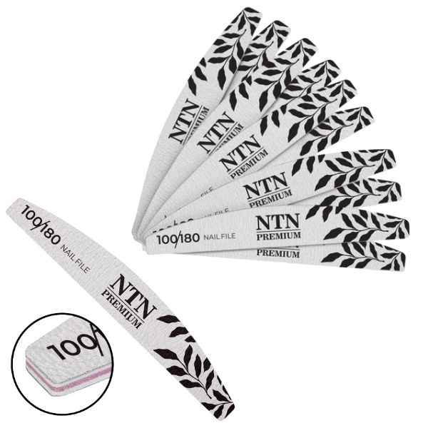 NTN Premium Pilă de unghii semilună – Zebra 100/180, 10 buc.