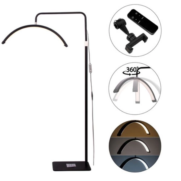 Lampă LED cosmetică arcuită 36 W DZM 7X – Moon Light, neagră