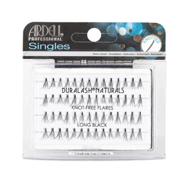Ardell Singles Duralash Naturals – gene false în smocuri, lungi, negre, 56 buc.