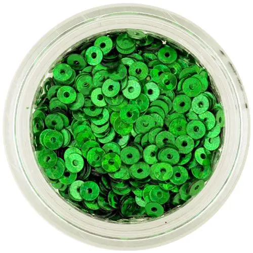 Decoraţiuni pentru unghii - paiete în formă de disc, verde închis