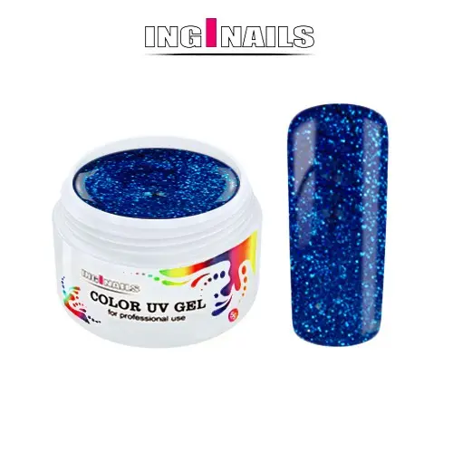 Gel UV colorat Inginails 5g – Blue Glitter