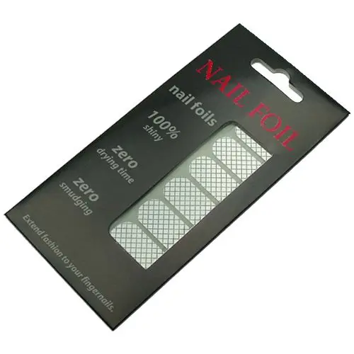 Stickere tip folii de unghii - model grilaj alb şi argintiu (SNF016)