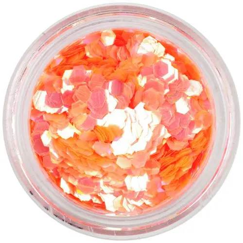 Hexagoane, elemene aqua - portocaliu neon