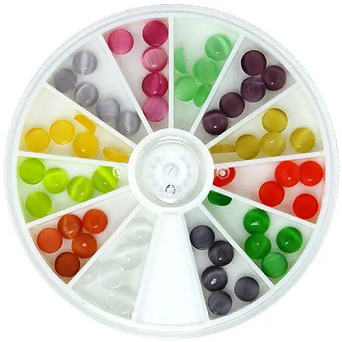 Decorațiuni unghii, cutiuță - strasuri rotunde, 8 mm