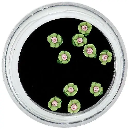 Flori acrilice verzi deschis pentru nail art