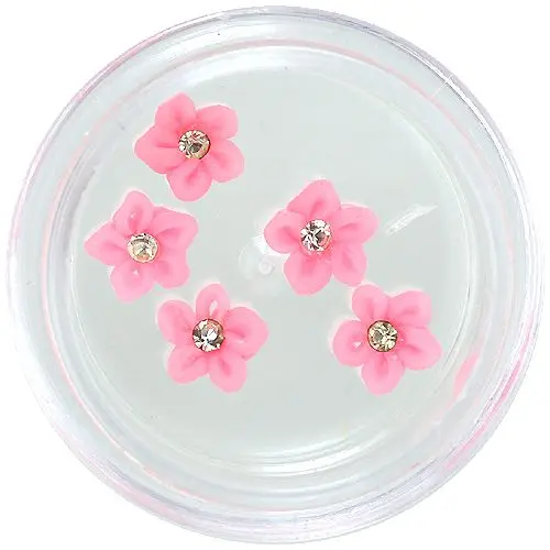 Decorațiuni unghii - flori acrilice, roz pastel