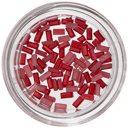 Dreptunghiuri decorative unghii - roșu perlat