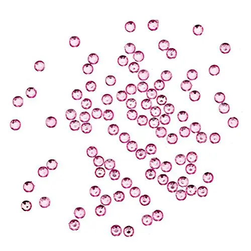 Decorațiuni nail art 1 mm - strasuri rotunde, roz-deschis, 90 buc.