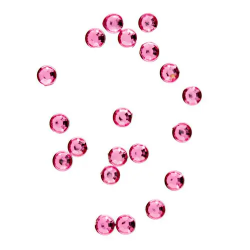 Strasuri rotunde în săculeț 20buc - roz, 1mm