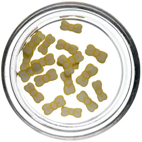 Decorațiuni fimo unghii - funde pre-tăiate, galben-albe